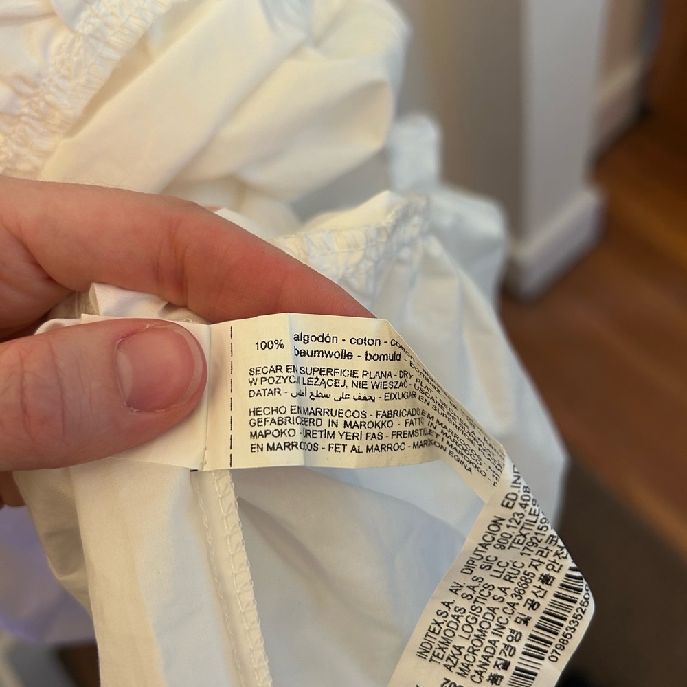 White Cotton Smocked Zara Midi Dress - Picture 4 of 4